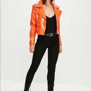 Mythology Orange 100% Leather Jacket